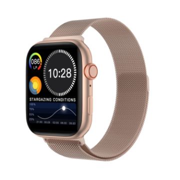 DW35PRO 1.75" IPX7 Waterproof Smart Watch, Steel Strap Rose Gold - 1