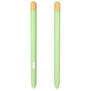 Samsung Galaxy Tab S6 Lite Stylus Case - Green Yellow Silicone Cover - 1