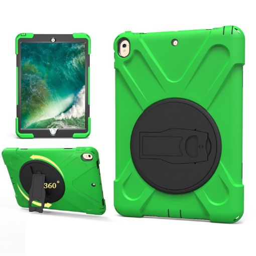 Shockproof Green Silicone + PC Case with Holder for iPad Pro 10.5 - 1