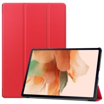 Samsung Galaxy Tab S7 Lite/F7 FE Red Leather Case with Holder & Sleep Function - 1