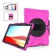 Shockproof Rose Red Case for Microsoft Surface Pro X/2021 with Straps & Pen Slot - 1