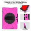 Shockproof Rose Red Case for Microsoft Surface Pro X/2021 with Straps & Pen Slot - 6
