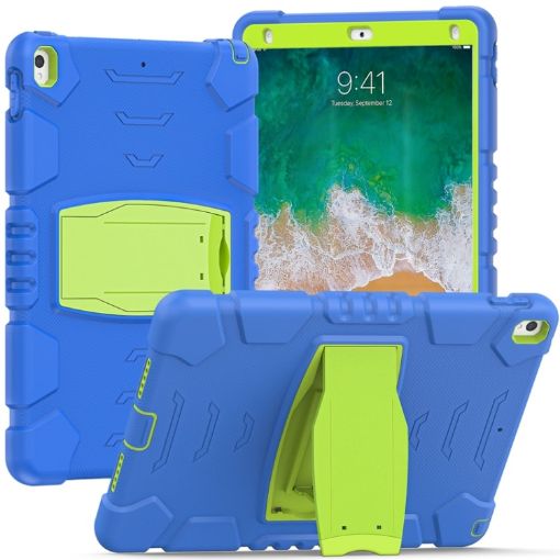 Shockproof Case with Holder for iPad Pro 10.5 (2019/2017) - Blue/Lime - 1