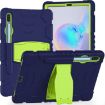 Samsung Galaxy Tab S6 T860 Shockproof Case with Holder - NavyBlue/Lime - 1