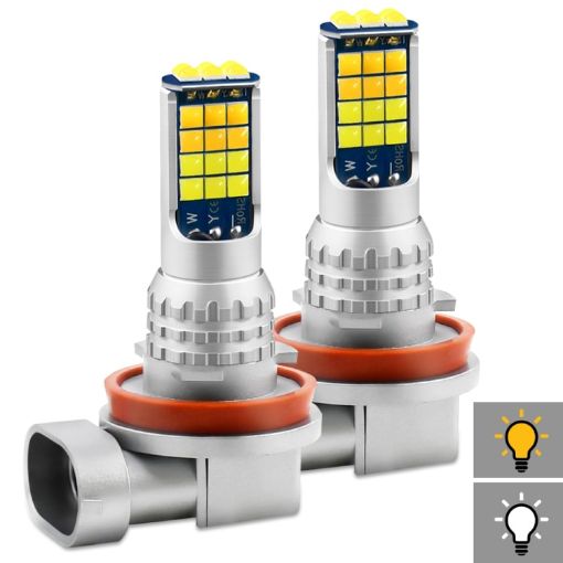 V6 H11 Car LED Fog Light 2PCS 30W 3000LM IP65 Double Color 30LEDs - 1