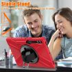 Red Protective Case with Holder & Strap for Samsung Galaxy Tab S7/S8/S9+ - 6