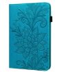 Blue Lace Flower Embossed Leather Case for iPad Pro 10.5/10.2 with Holder - 2