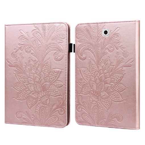 Samsung Galaxy Tab S2 9.7 Lace Flower Flip Leather Case Rose Gold - 1