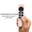 Pink Silicone Protective Case Cover with Rope for Apple TV 4K Siri Remote - 4