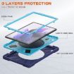 Samsung Galaxy Tab S7 FE T730 Protective Case with Holder & Strap Navy Blue - 5