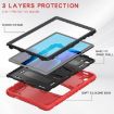 Samsung Galaxy Tab A7 T500 Shockproof Case with Holder Red+Black - 4