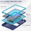 Samsung Galaxy Tab A7 T500 Shockproof Case with Holder - NavyBlue/Blue - 4