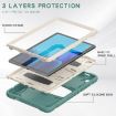 Samsung Galaxy Tab A7 T500 Shockproof Case with Holder - Emerald Green - 4