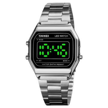 SKMEI 1646 Silver LED Digital Display Luminous Electronic Watch - 1