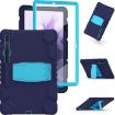 Samsung Galaxy Tab S7+/S7 FE/S8+ 3-Layer Case with Holder (NavyBlue+Blue) - 3