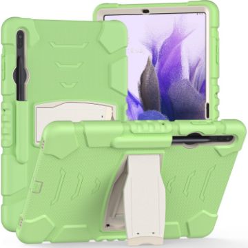 Samsung Galaxy Tab S7+/S7 FE/S8+ 3-Layer Case with Holder - Matcha Green - 1