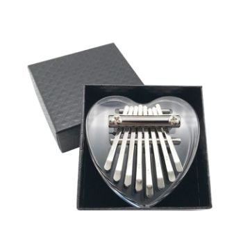 Mini 8 Tone Thumb Piano Kalimba, Acrylic Heart, Random Packaging - 1