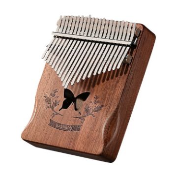 21 Tone Acacia Wood Kalimba Thumb Piano (Coffee-Butterfly Design) - 1