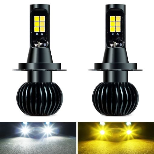EV15 H7 Car LED Fog Light 2PCS, 3000LM, 30W, 6000K+3000K, IP65, 12LEDs - 1