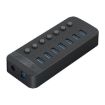 ORICO CT2U3-7AB-BK 7-Port USB HUB with Switches, US Plug, Black - 1