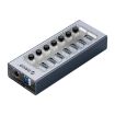 ORICO AT2U3-7AB-GY-BP 7-Port USB HUB with Switches, Aluminum Alloy, US Plug - 1