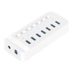 ORICO CT2U3-7AB-WH 7-Port USB HUB with Switches, UK Plug, White - 1