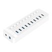 ORICO CT2U3-10AB-WH 10-Port USB HUB with Switches, UK Plug, White - 1