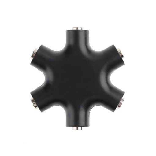 6 in 1 Audio Adapter 3.5mm Jack Multi Port Hub Aux Splitter (Black) - 1