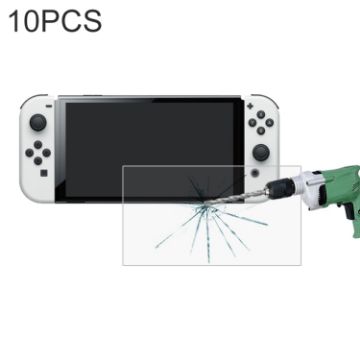 Nintendo Switch OLED Tempered Glass Film 10 PCS 0.26mm 9H 2.5D - 1