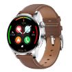 M103 1.35" IPS Smart Watch, IP67 Waterproof, Leather Strap, Brown - 1