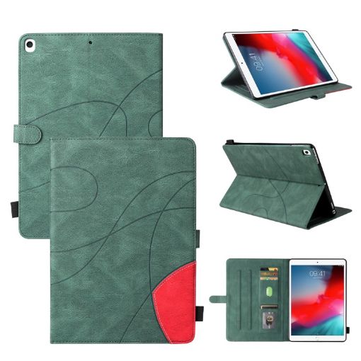 Dual-color Flip PU Leather Case for iPad Pro 10.5/Air/iPad 10.2 (Green) - 1