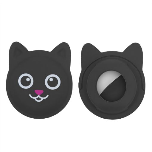 Cute Cartoon Pet Collar with Anti-lost Tracker Case for AirTag - Black - 1
