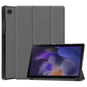 Samsung Galaxy Tab A8 2021 Leather Case, Three-Fold Holder, Grey - 1