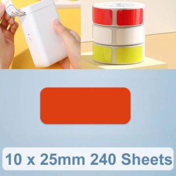 10x25mm 240 Sheets Red Thermal Label Paper for NiiMbot D101/D11 - 1