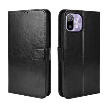 Ulefone Note 6/6P Retro Leather Phone Case - Crazy Horse Texture, Black - 1