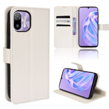 Ulefone Note 6/6P White Diamond Texture Leather Phone Case - 1