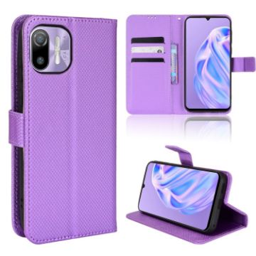 Ulefone Note 6/6P Purple Diamond Texture Leather Phone Case - 1