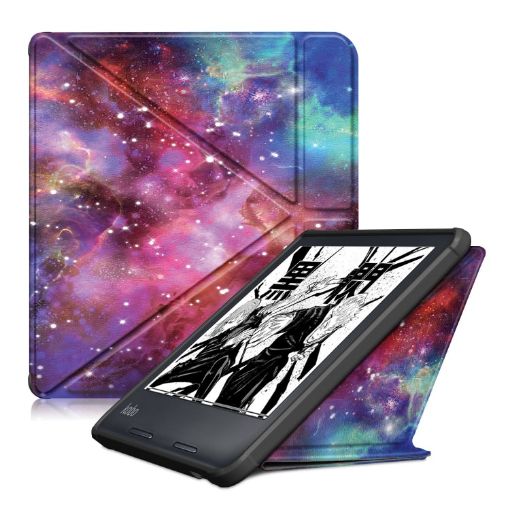 KOBO Libra2 2021 Multi-folding Leather Tablet Case - Milky Way Design - 1