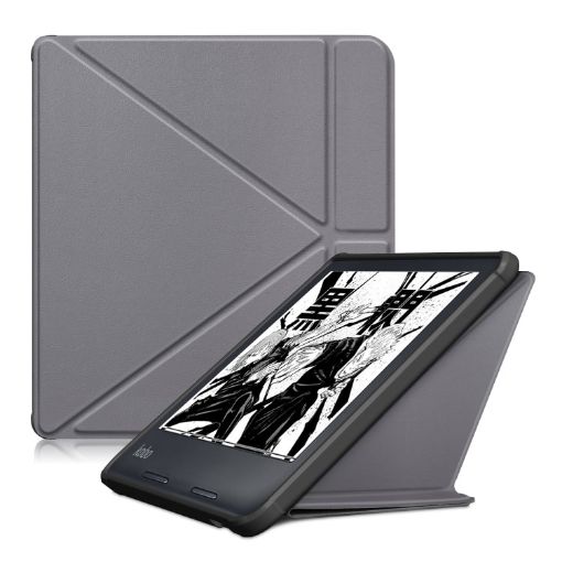 KOBO Libra2 2021 Grey Multi-folding Leather Tablet Case - 1