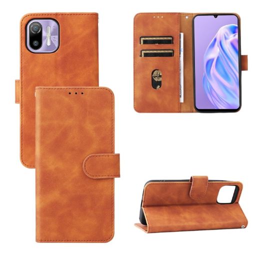 Ulefone Note 6 Brown Magnetic Flip Leather Phone Case Skin Feel - 1