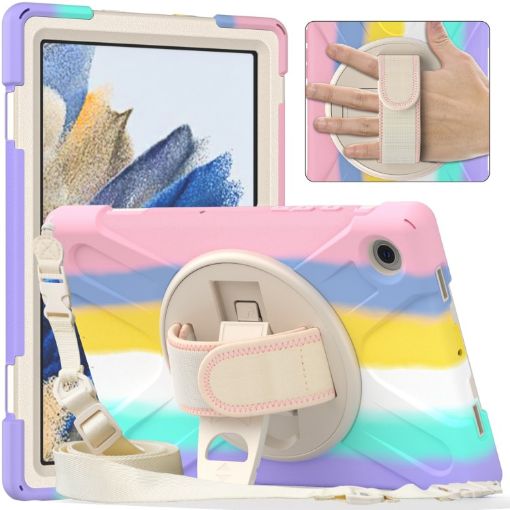 Samsung Galaxy Tab A8 10.5 2021 Case, Silicone + PC, Colorful Pink - 1