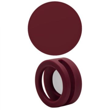 Wine Red Silicone Pet Collar Case for AirTag - Shockproof, Anti-scratch - 1
