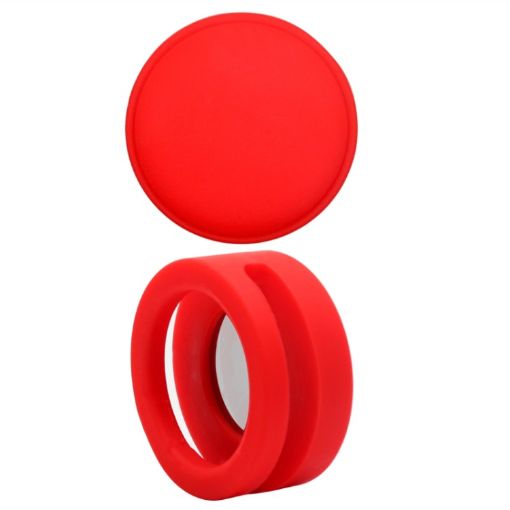 Red Silicone Pet Collar Case for AirTag - Anti-scratch, Shockproof, 35.9mm - 1