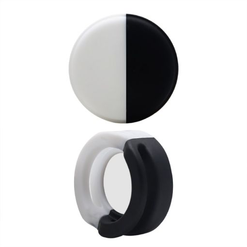 AirTag Pet Collar Case, Anti-scratch Shockproof Silicone, 34x34x17.3mm, White/Black - 1