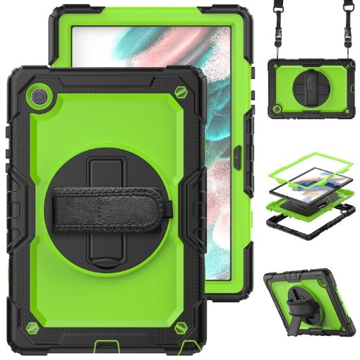Samsung Galaxy Tab A8 10.5 2021 X200/X205 Silicone PC Case Yellow Green - 1