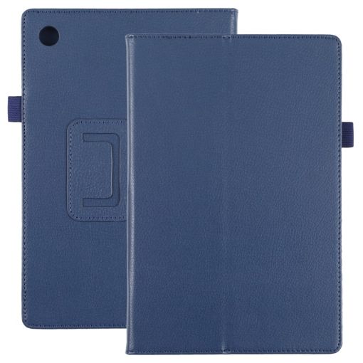 Samsung Galaxy Tab A8 10.5 2021 Dark Blue Leather Tablet Case - 1