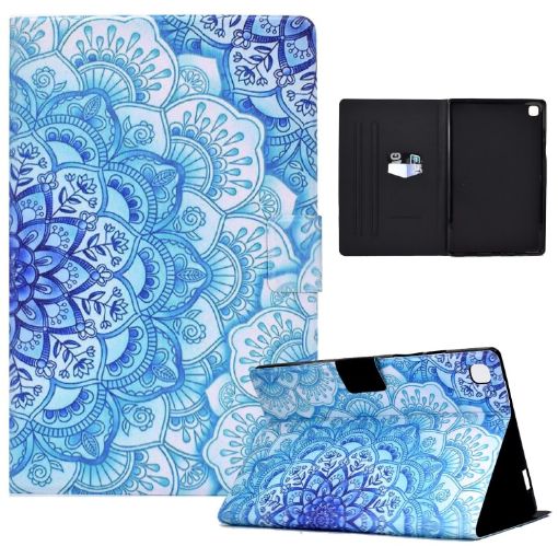 Samsung Galaxy Tab A7 10.4 2020 Green Flower TPU Leather Case - 1