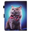 7" Tablet Case with Pen Slot - Bow Tie Cat Design, Leather Cover - 3