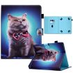 10" Tablet Case with Pen Slot - Bow Tie Cat Design, Leather Cover - 1