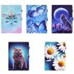 10" Tablet Case with Pen Slot - Bow Tie Cat Design, Leather Cover - 7
